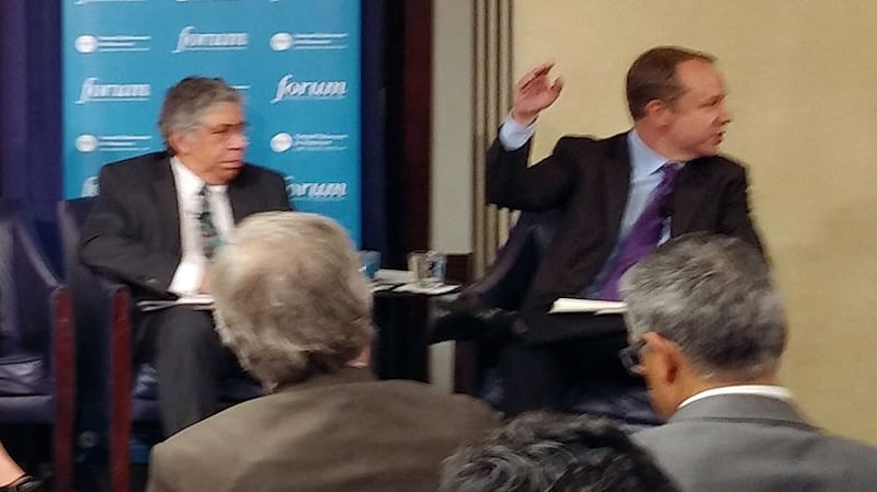 2019年4月26日在国家记者俱乐部联合举办题为: "超越丝绸和银子, 中国在美中的新路径"的研讨会。(记者希望摄)