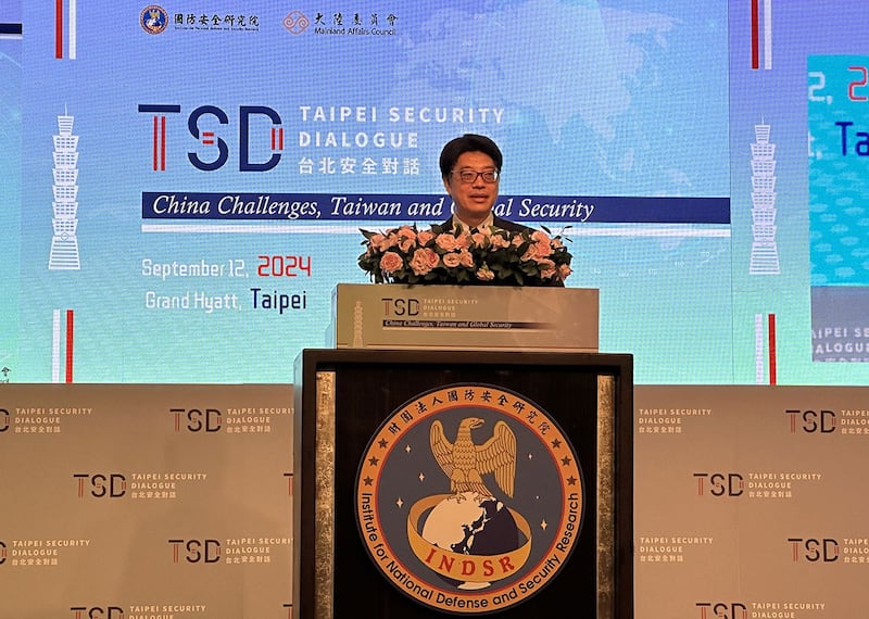 台湾陆委会主委邱垂正。(记者夏小华摄)