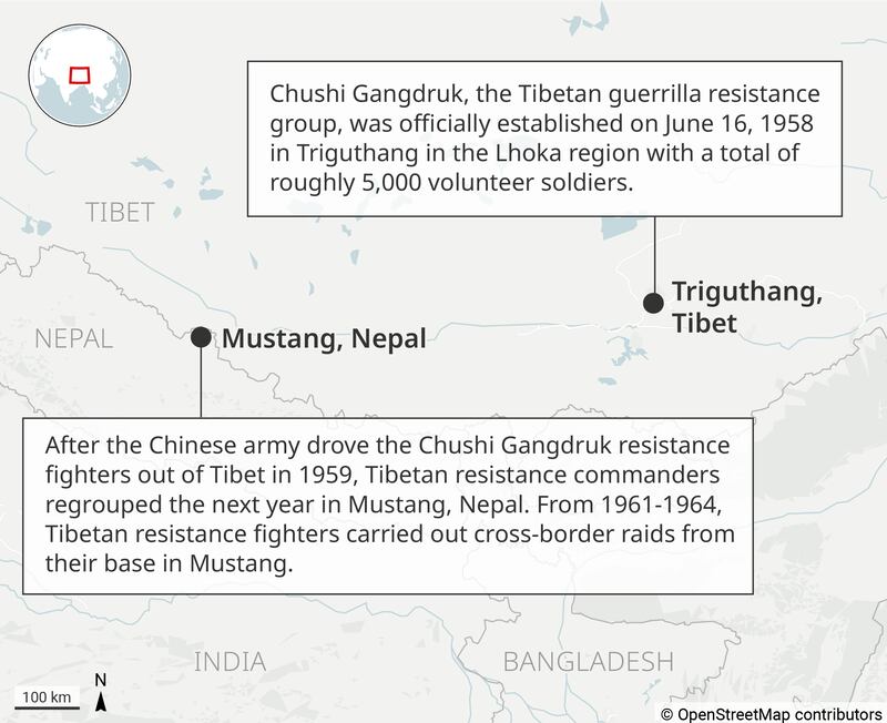Map showing Mustang, Nepal