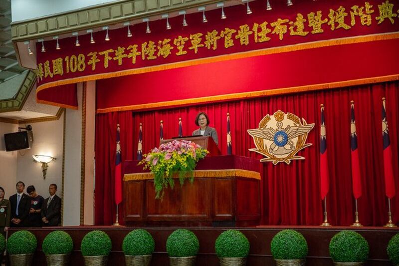 2019年6月27日,总统蔡英文出席三军将官晋任典礼。(记者夏小华摄)