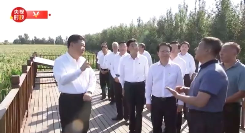 2020年7月22日,习近平在吉林省四平市考察,重点了解粮食生产情况。(视频截图)