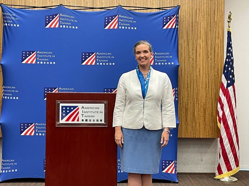 孙晓雅表示,美国在台湾明年的总统大选不会选边站。(陈子非摄)