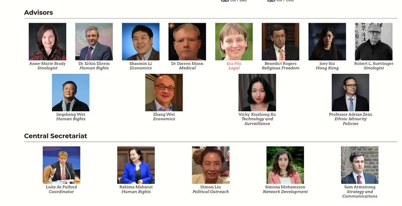 民主国家议会联盟顾问。(IPAC网站截图)