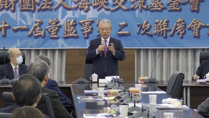 海基会代理董事长许胜雄回应李克强谈话。(记者李宗翰摄)