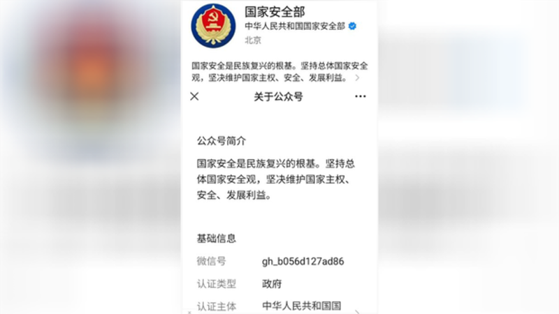 中国国家安全部官方的第一篇微信公众号(网络截图)