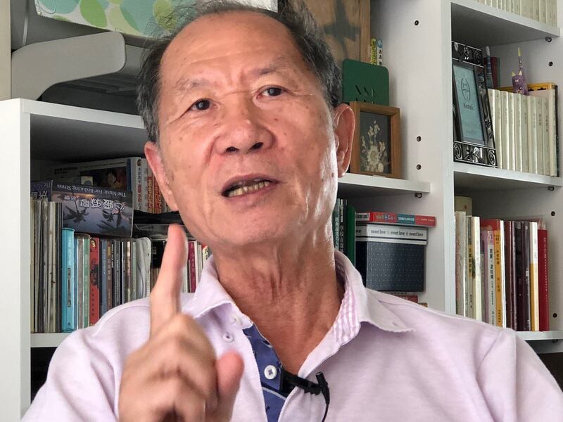 主张且实践非暴力抗争的台湾社运老将简锡(土皆)。(记者夏小华摄)