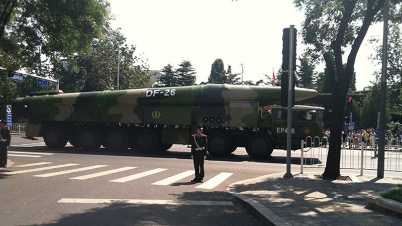 中国制造的东风-26型中程弹道导弹(维基百科)