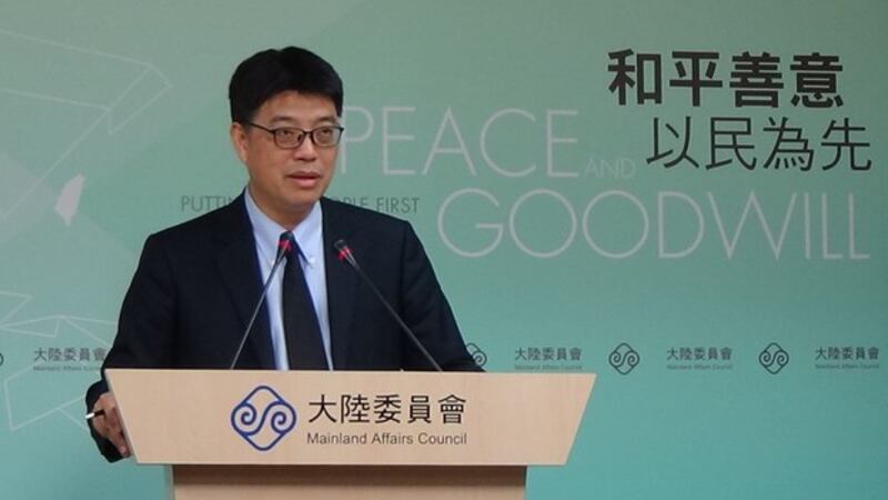 台湾陆委会发言人邱垂正。(记者夏小华摄)