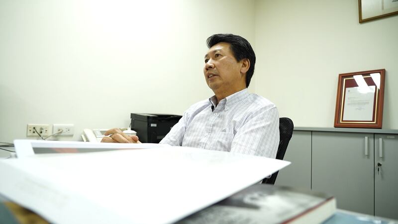 前中华民国驻捷克代表汪忠一,接受自由亚洲电台专访,谈捷克和台湾关系升温的原因。(记者李宗翰摄)