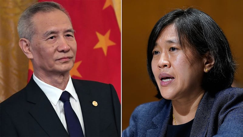 中国副总理刘鹤与美国贸易代表戴琦。(组合图片/AFP/AP)