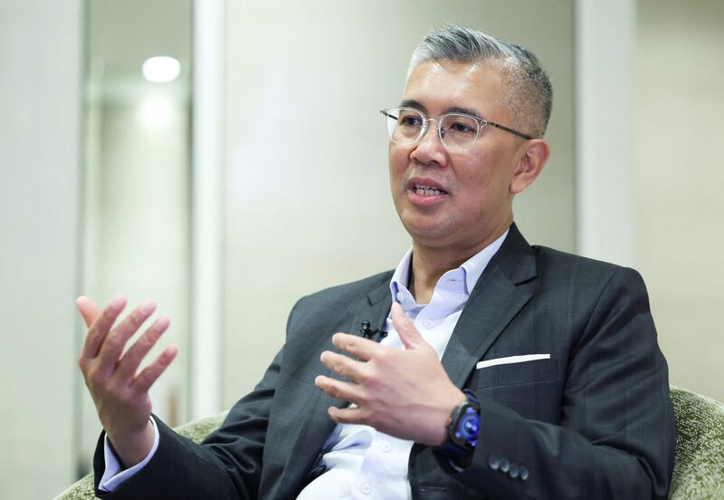 Malaysia's Trade Minister Tengku Zafrul Aziz speaks during an interview with Reuters at Kuala Lumpur, Malaysia March 5, 2025. REUTERS/Hasnoor Hussain