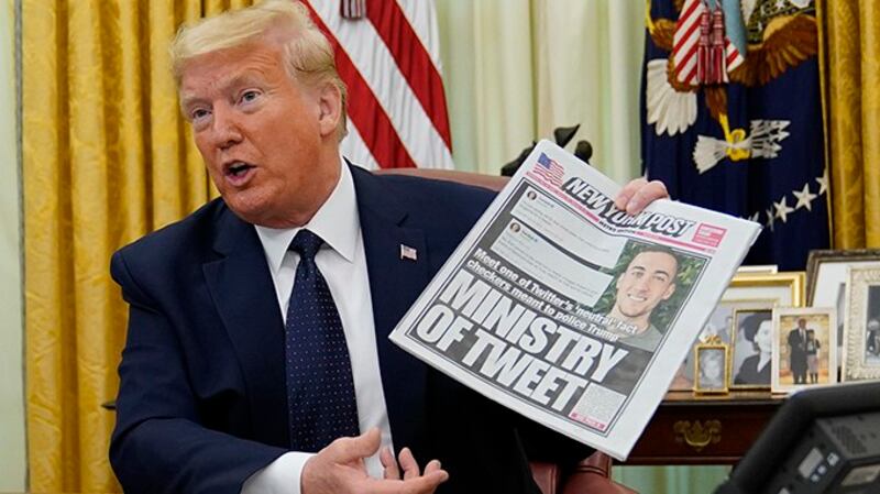 2020年5月28日,美国总统特朗普在签署行政命令前发表讲话(美联社)