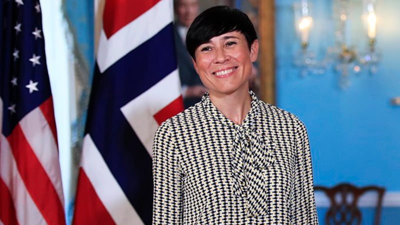 挪威外交大臣瑟雷德(Ine Eriksen Søreide)在研讨会上表示,中国在世界舞台上扮演重要角色,但不代表中国可以不遵守国际守则。(美联社)