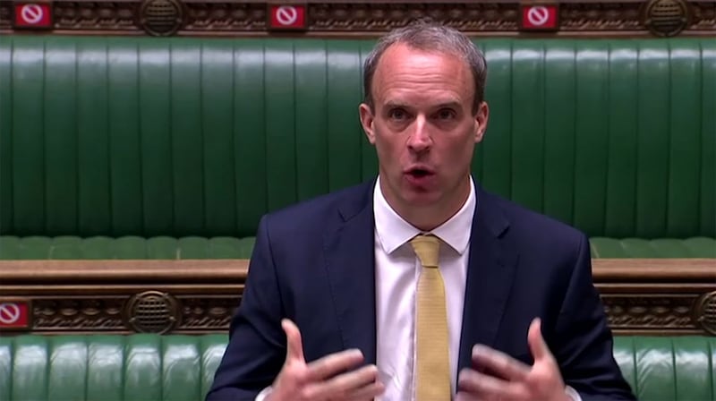 英国外交大臣拉布( Dominic Raab )30日在议会上表示,正在和国际伙伴、欧盟(EU)、七大工业国集团(G7)紧密合作,将很快与有志一同的伙伴在联合国人权理事会(United Nations Human Rights Council)提出香港议题。(路透社图片)