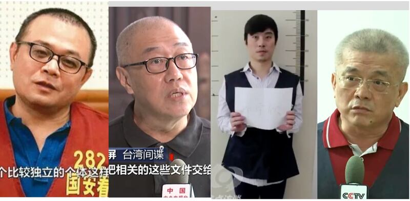 央视连播三天所谓“台谍案”,指控台湾人李孟居、施正屏、郑宇钦、蔡金树为间谍,但也有不少大陆人不相信。(翻摄央视)