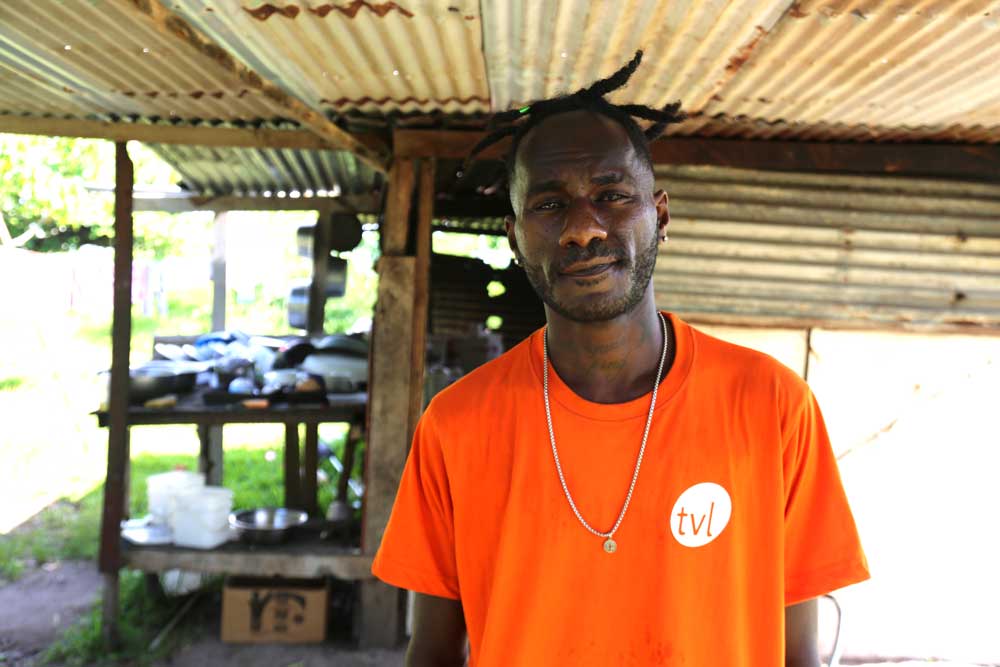 Gigee is a Tamanu resident who lives next door to Rainbow City. He is wary of this massive construction site. Photo: RFA
